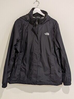 The North Face Classic Women's Black Hooded Rain Coat Size XXL Outdoor Gorpcore